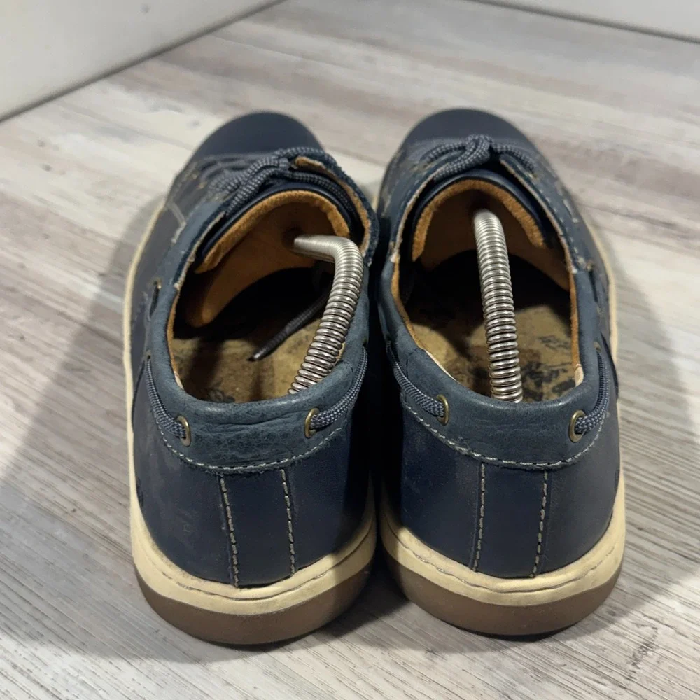 Born Men's Marius Boat Shoes Navy Blue Leather Size‎ 11M EUC